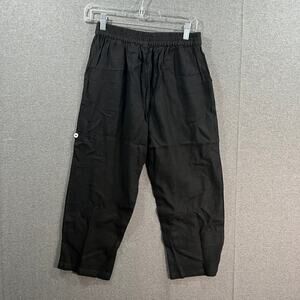 Susan Graver Petite Pure Easy Linen Utility Crop Pant Black, Petite XX-Small